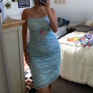 Leigh Bantivoglio Lace Straight Midi Dress